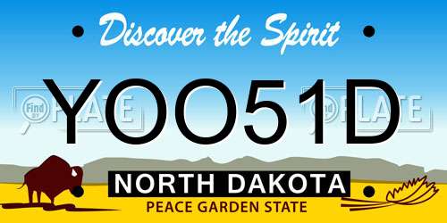YOO51D North Dakota License Plate