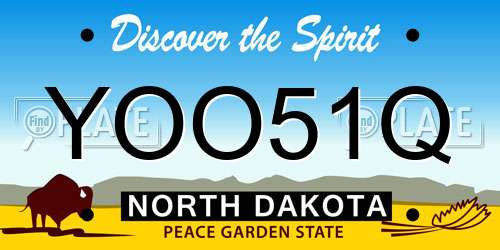 YOO51Q North Dakota License Plate