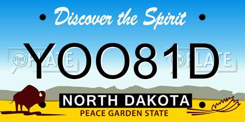 YOO81D North Dakota License Plate