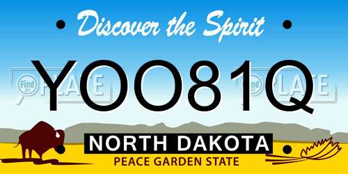 YOO81Q North Dakota License Plate