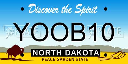 YOOB10 North Dakota License Plate