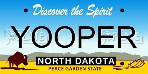 YOOPER North Dakota License Plate