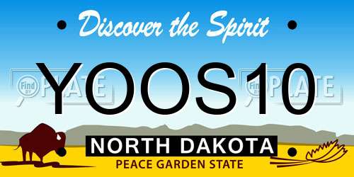 YOOS10 North Dakota License Plate