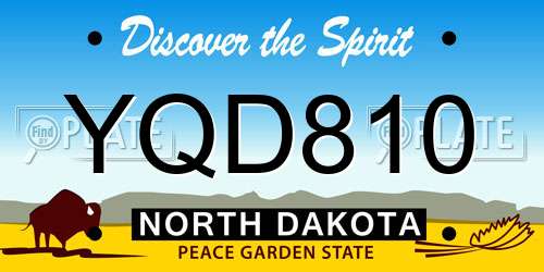 YQD810 North Dakota License Plate
