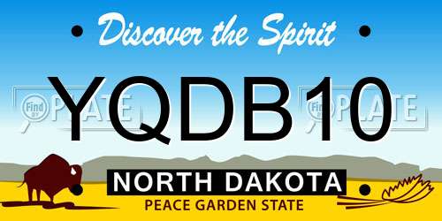 YQDB10 North Dakota License Plate