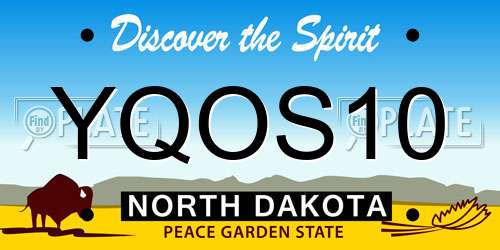 YQOS10 North Dakota License Plate