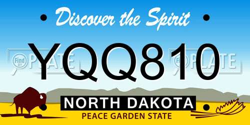 YQQ810 North Dakota License Plate