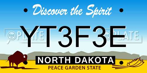 YT3F3E North Dakota License Plate