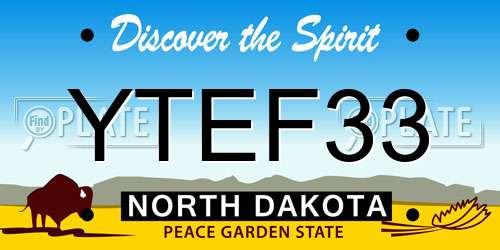 YTEF33 North Dakota License Plate