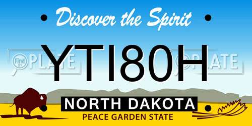 YTI80H North Dakota License Plate