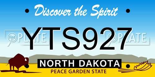 YTS927 North Dakota License Plate