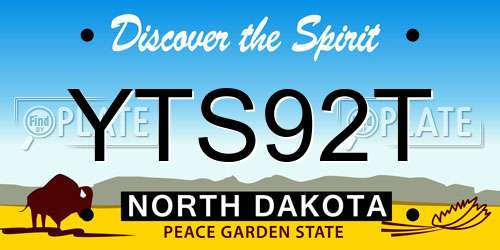 YTS92T North Dakota License Plate