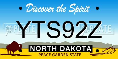 YTS92Z North Dakota License Plate