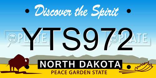YTS972 North Dakota License Plate