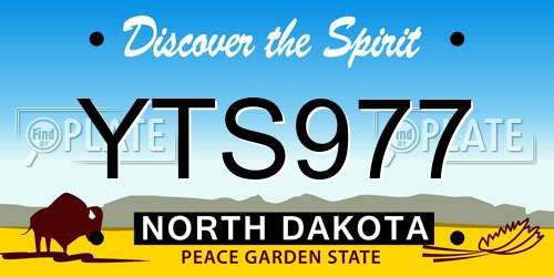 YTS977 North Dakota License Plate