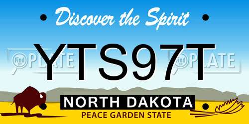 YTS97T North Dakota License Plate