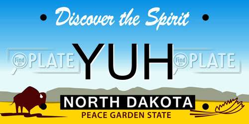 YUH North Dakota License Plate