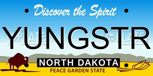 YUNGSTR North Dakota License Plate