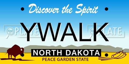 YWALK North Dakota License Plate