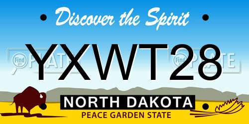 YXWT28 North Dakota License Plate