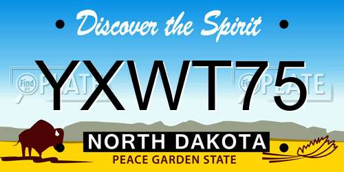 YXWT75 North Dakota License Plate