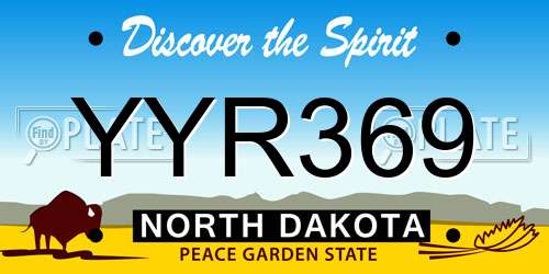 YYR369 North Dakota License Plate