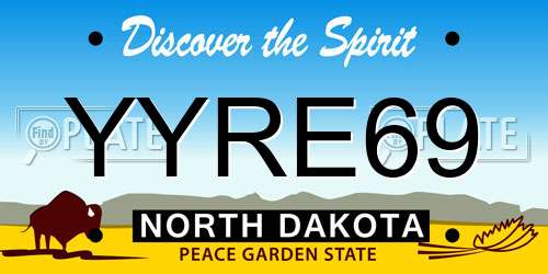 YYRE69 North Dakota License Plate