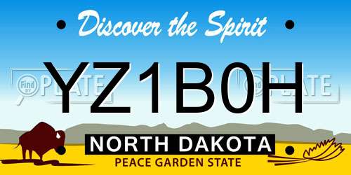 YZ1B0H North Dakota License Plate