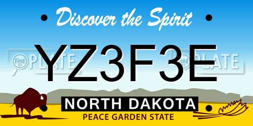 YZ3F3E North Dakota License Plate