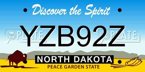 YZB92Z North Dakota License Plate