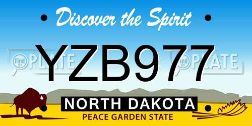 YZB977 North Dakota License Plate