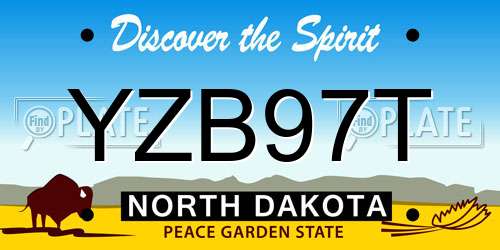 YZB97T North Dakota License Plate