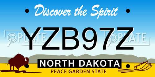 YZB97Z North Dakota License Plate