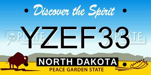 YZEF33 North Dakota License Plate