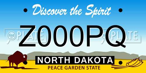 Z000PQ North Dakota License Plate
