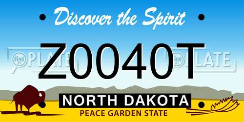 Z0040T North Dakota License Plate