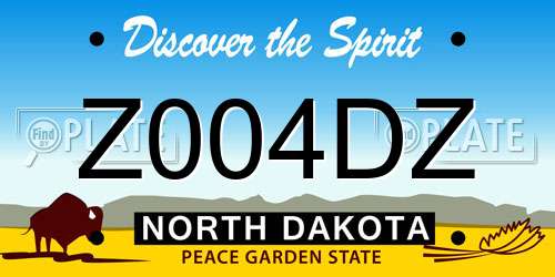 Z004DZ North Dakota License Plate