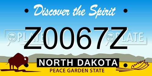 Z0067Z North Dakota License Plate