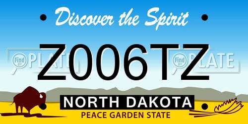 Z006TZ North Dakota License Plate