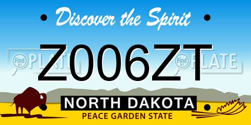 Z006ZT North Dakota License Plate