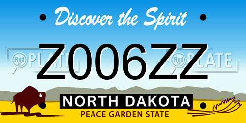 Z006ZZ North Dakota License Plate