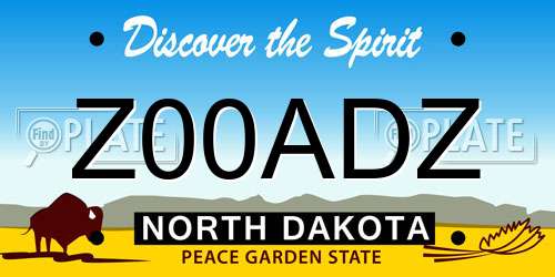 Z00ADZ North Dakota License Plate