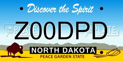 Z00DPD North Dakota License Plate