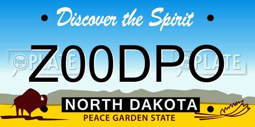 Z00DPO North Dakota License Plate
