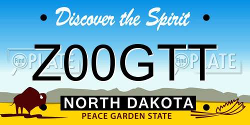 Z00GTT North Dakota License Plate