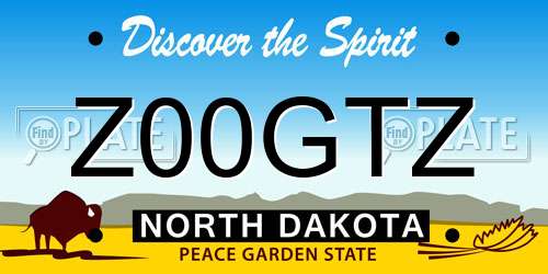 Z00GTZ North Dakota License Plate
