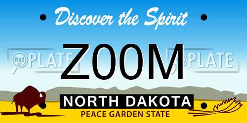 Z00M North Dakota License Plate