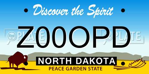 Z00OPD North Dakota License Plate