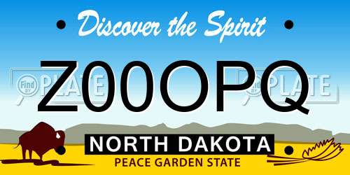 Z00OPQ North Dakota License Plate