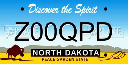 Z00QPD North Dakota License Plate